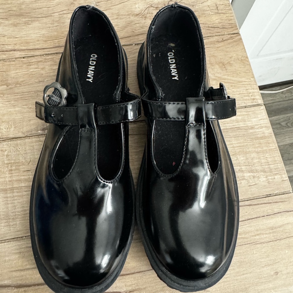 Old Navy Black Dress Shoes with Patent Leather Finish